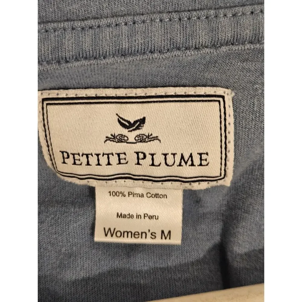 Petite Plume Pajama Set Women's Medium Mystique Blue 100% Pima Cotton M